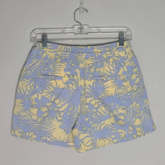 Free People Blue & Yellow Island Print Shorts 0 - Picture 3 of 5